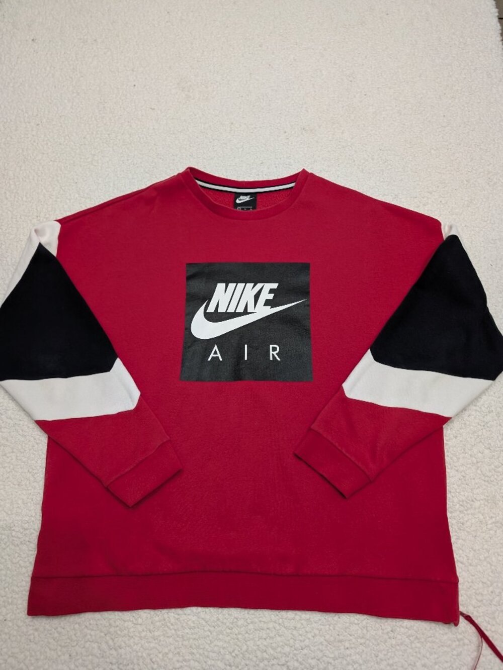 Nike Air XL Red Crewneck Sweatshirt Colorblock Swoosh